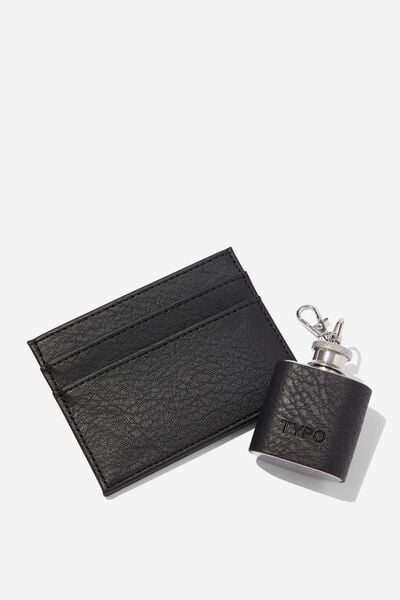 Heritage Card Wallet And Keyring Set, BLACK