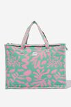Summer Tote, ABSTRACT FOLIAGE JUNGLE TEAL - alternate image 1