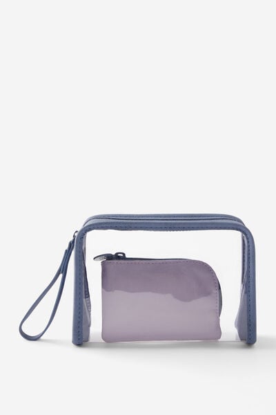 Clear Carry On Duo Case, LAVENDER HAZE/STORM BLUE