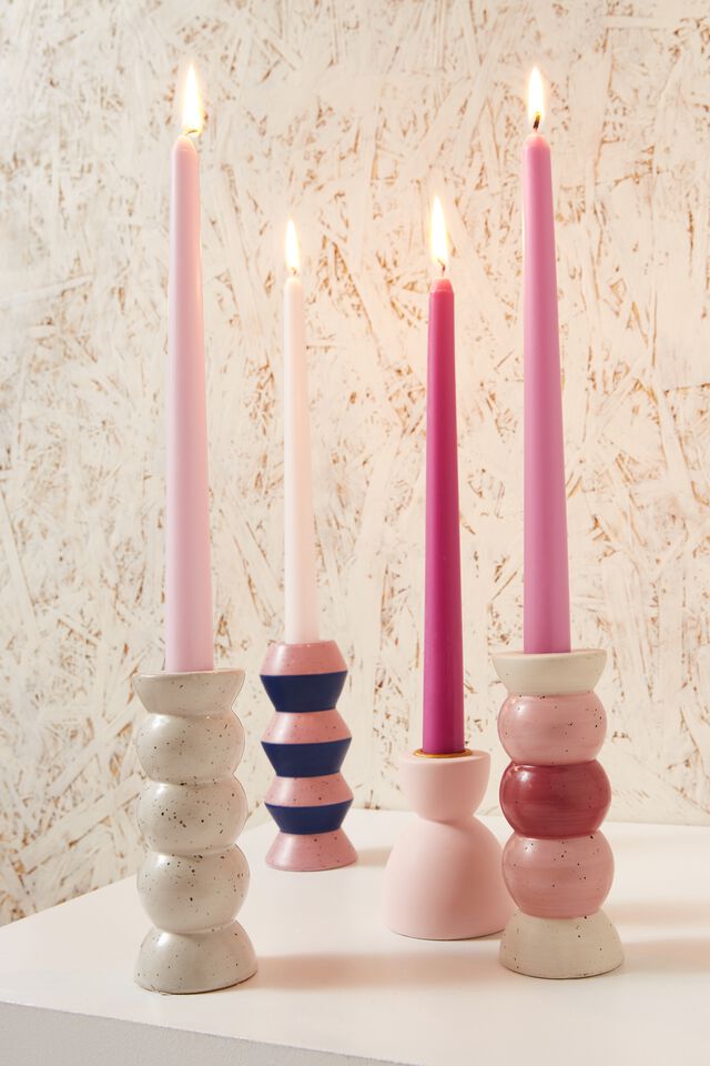 4 Pk Tapered Candles, FUCHSIA PINK