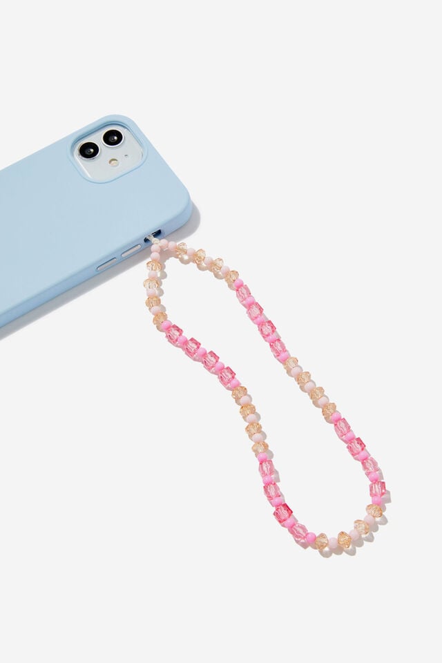 Carried Away Phone Charm Strap, PINK / GEM