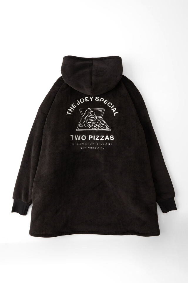 Collab Oversized Hoodie, LCN WB FRIENDS JOEY PIZZA SPECIAL USA