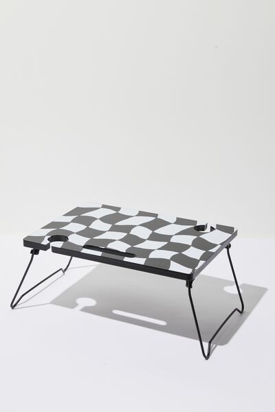 Picnic Table For Two, WARPED CHECKERBOARD BLACK