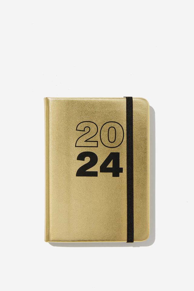 2024 A6 Premium Weekly Buffalo Diary, GOLD