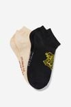 2 Pk Of Ankle Socks, LCN WB HARRY POTTER HOGWARTS MULTI (M/L) - alternate image 1