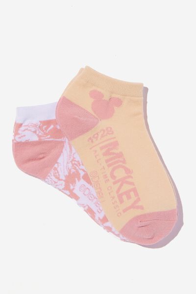 2 Pk Of Ankle Socks, LCN DIS MICKEY (S/M)