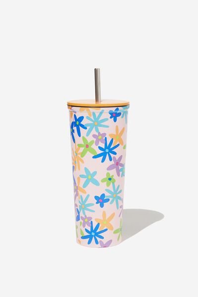 Metal Smoothie Cup, PAPER DAISY MULTI