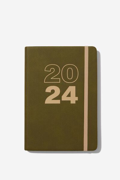 2024 A5 Weekly Buffalo Planner, OLIVE LATTE