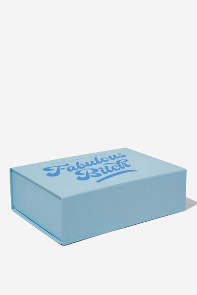 Flat Pack Box Medium, FABULOUS BITCH BLUE!