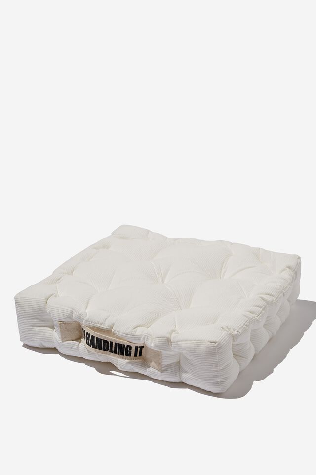 Floor Cushion, WHITE CORDUROY