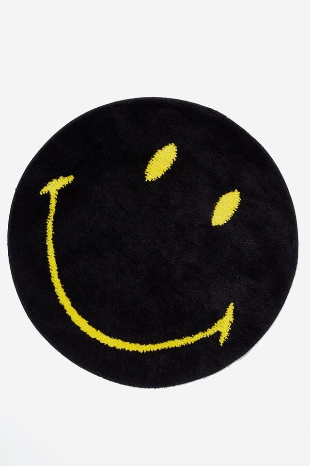 Smiley Floor Rug, LCN SMI SMILEY YELLOW BLACK