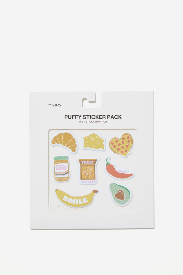Puffy Sticker Pack, TREAT YO SELF FOOD