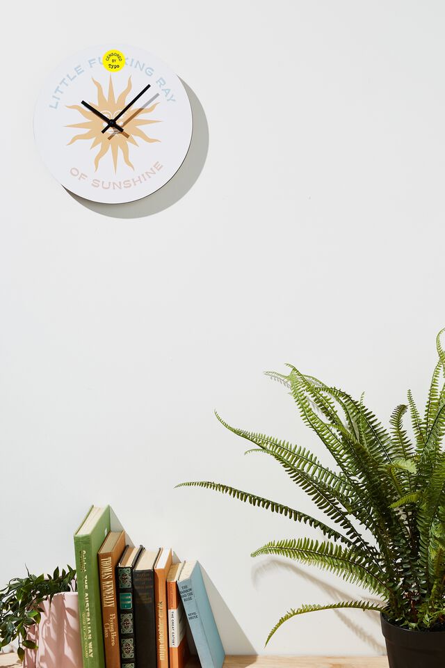 Hang Out Wall Clock, WHITE LITTLE FUCKING RAY OF SUNSHINE!!