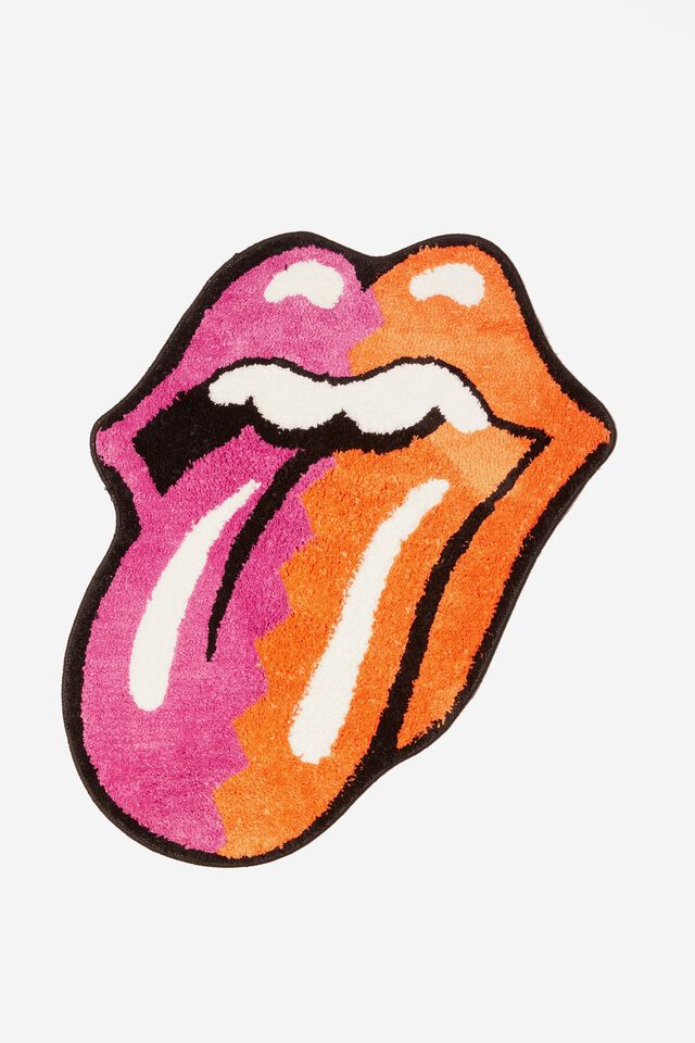 Rolling Stones Floor Rug, LCN BRA ROLLING STONES TONGUE PINK ORANGE