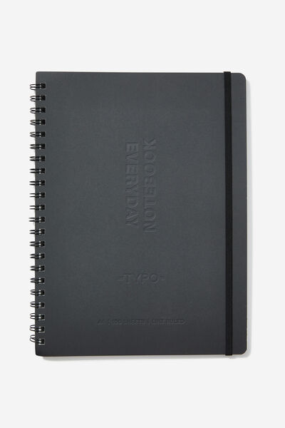 A4 Everyday Notebook, BLACK DEBOSSED