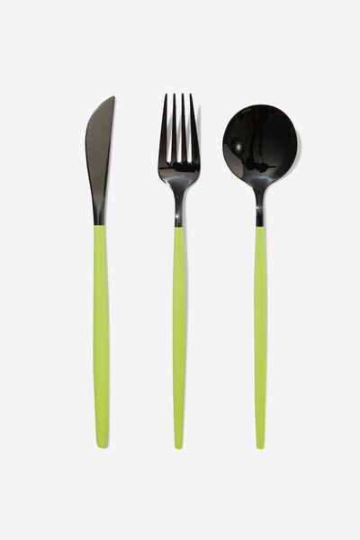 Cut Your Lunch Cutlery Set, LIME