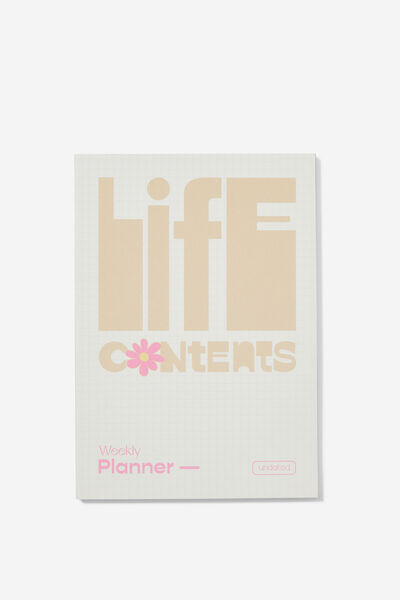 Undated A5  Weekly Planner, LIFE CONTENT DAISY GRID