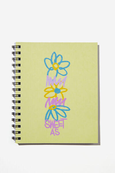 A5 Campus Notebook Recycled, RG NZ SWEET AS YELLOW FLORAL