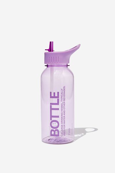 Typo water bottle in lilac polka dot