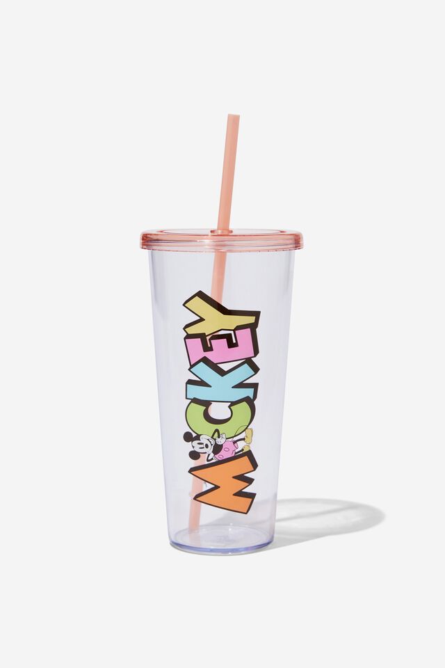 Sipper Smoothie Cup, LCN DIS MICKEY TEXT SOFT POP