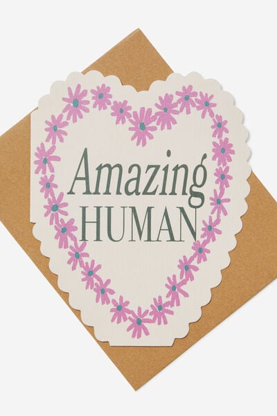 Premium Shaped Nice Card, HEART AMAZING HUMAN SHAPED