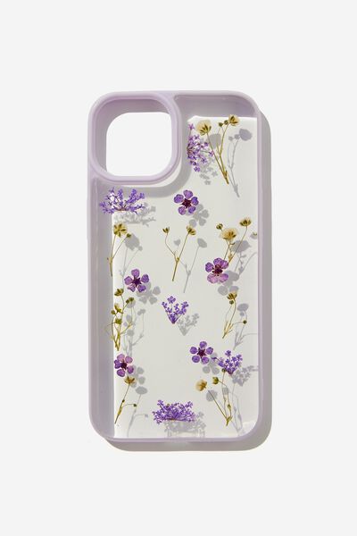 Snap On Protective Phone Case Iphone 13/14, TRAPPED MICRO FLOWER / PURPLE