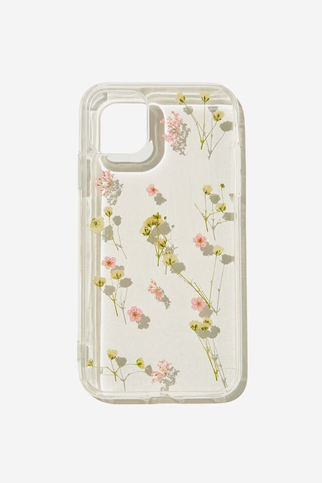 Protective Phone Case iPhone 11, TRAPPED MICRO FLOWER ROSA POWDER