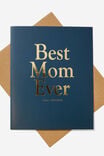 Mother's Day Card, BEST MOM EVER NAVY GOLD - alternate image 1