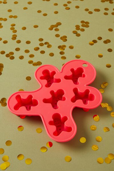 Shaped Ice Cube Tray, GINGERBREAD PERSON RED