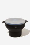 Silicone Popcorn Bowl, BLACK - alternate image 1