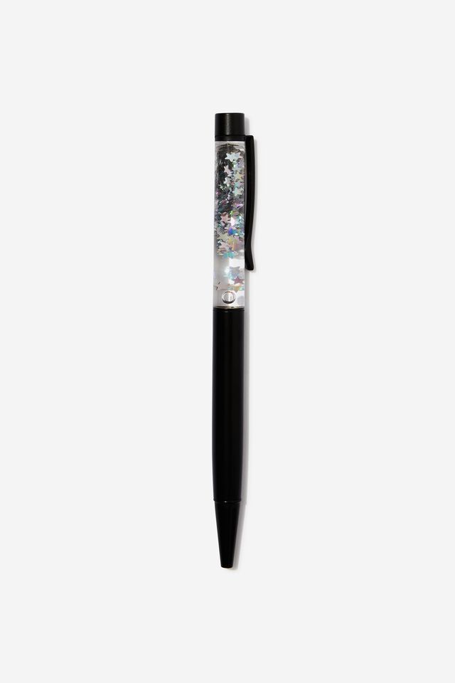 Sparkle Ballpoint Pen, BLACK MULTI DAISY