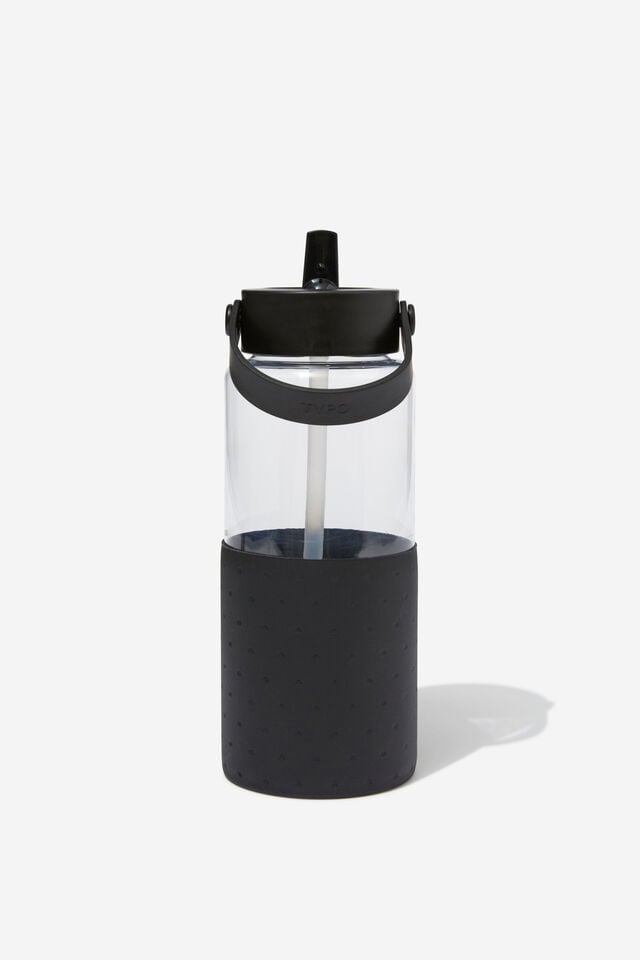 Premium Big Sipper Drink Bottle, BLACK POLKA