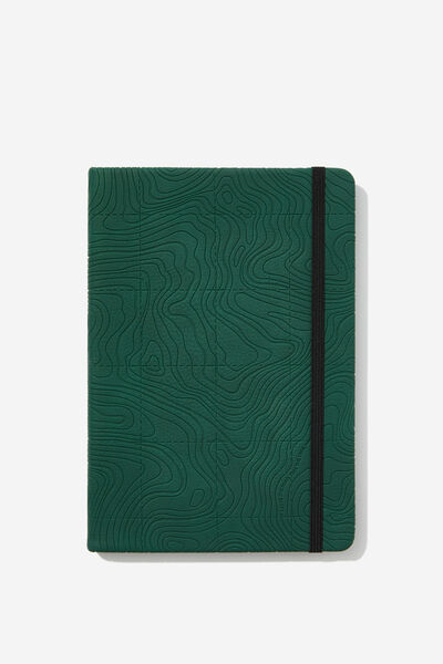 A5 Premium Buffalo Journal, TOPOGRAPHIC TRAIL HERITAGE GREEN DEBOSSED