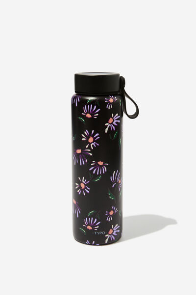 On The Move 500Ml Drink Bottle 2.0, DAISY CRAYON BLACK