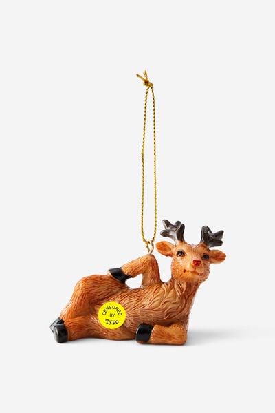 Resin Christmas Ornament, RUDE REINDEER!