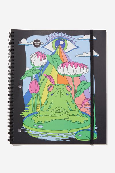 College Ruled Spinout Notebook V, TRIPPY FROG!