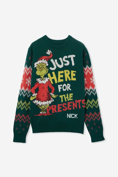 Personalised Grinch Christmas Jumper, LCN DRS THE GRINCH PRESENTS