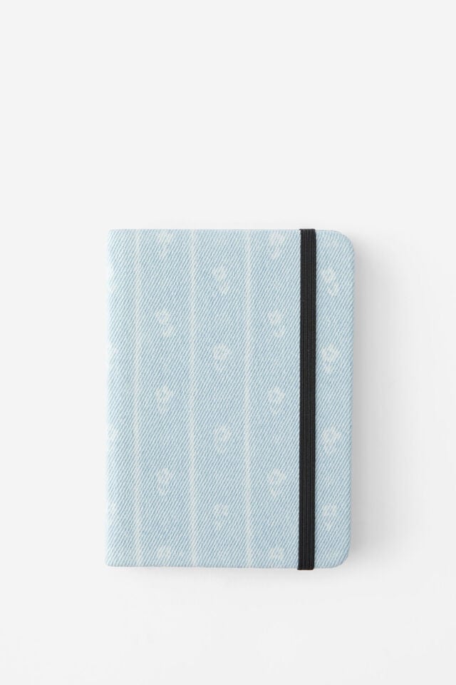 A6 Premium Buffalo Journal, DENIM BORDER FLORAL