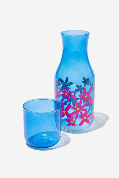 Stay Hydrated Carafe Set, PAPER DAISY BLUE