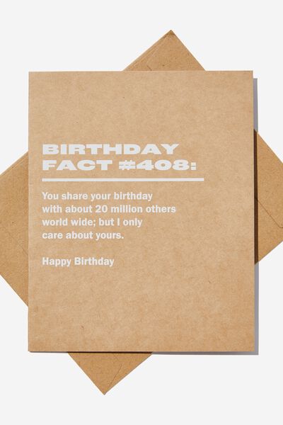 Nice Birthday Card, CRAFT BIRTHDAY FACT