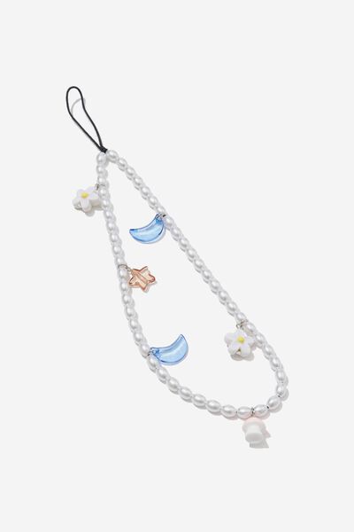 Carried Away Phone Charm Strap, PEARL CHARMS