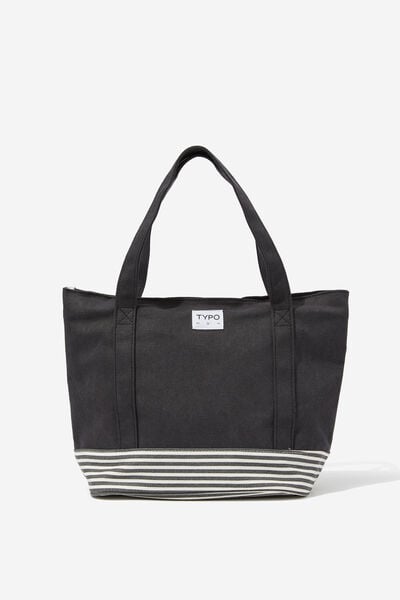Everyday Lunch Tote Bag, BLACK SPLICE / CANDY STRIPE