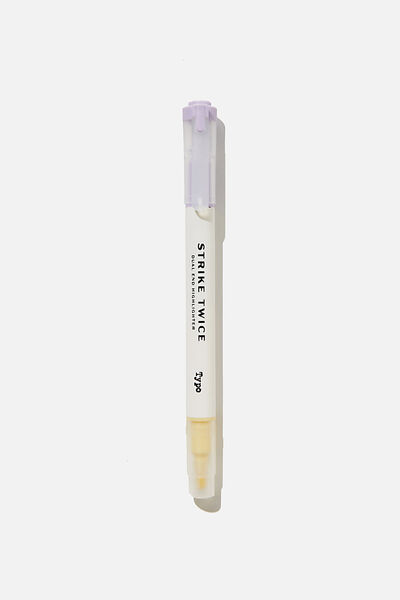 Strike Twice Dual End Highlighter, YELLOW PURPLE