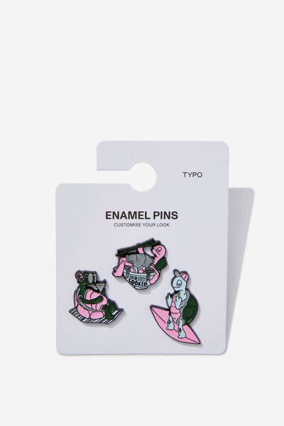 Enamel Pins 3Pack, COOKED TURTLE