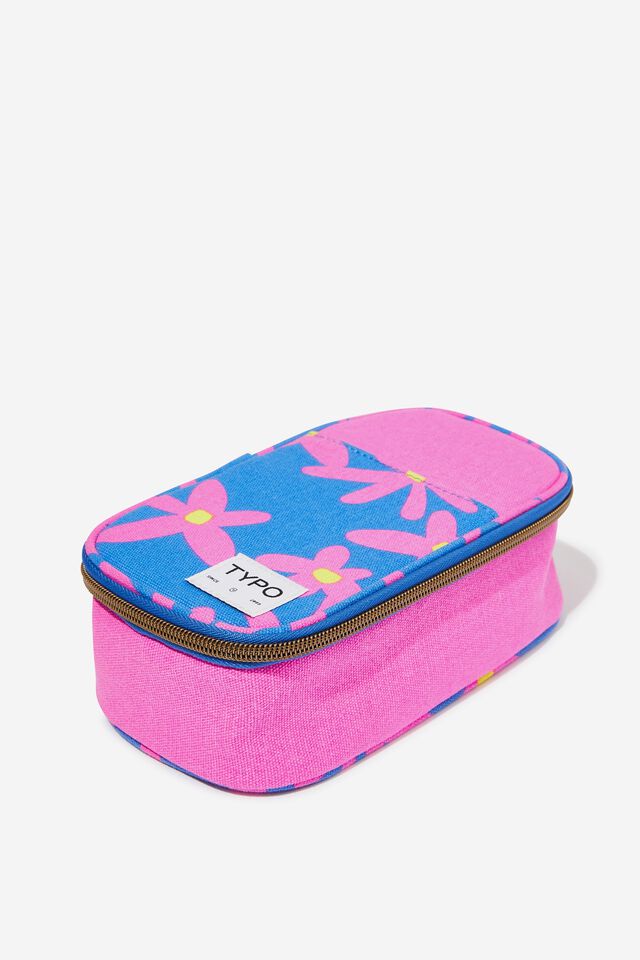 Arlow Pencil Case, PAPER DAISY BLUE MEDIUM AND PINK