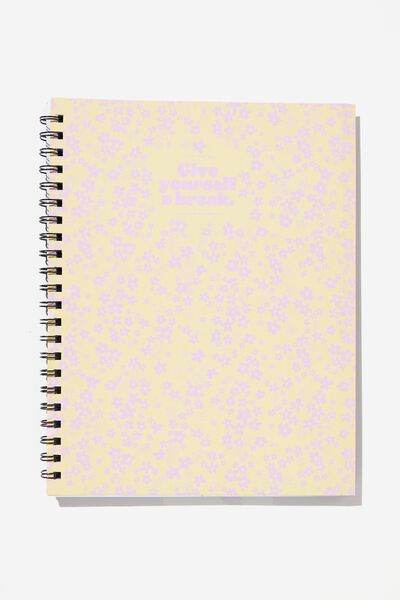A4 Campus Notebook Recycled, MESSY DITSY FLORAL GIVE YOURSELF A BREAK