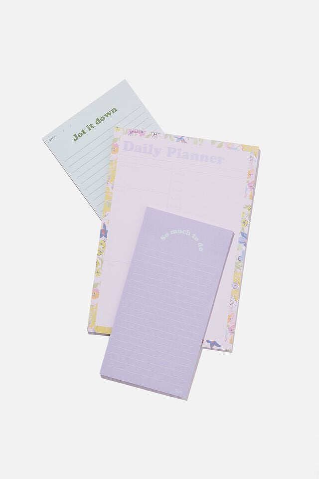Make A List 3Pk, LILAC HANDCRAFTED FLORAL