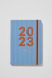 Personalised 2023 A5 Weekly Buffalo Diary, PARKER STRIPE CLASSIC BLUE & WHITE - alternate image 1