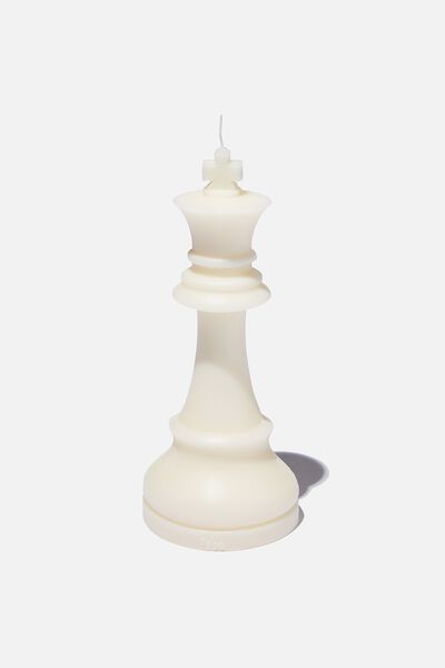 Shaped Chess Piece Candle, ECRU KING