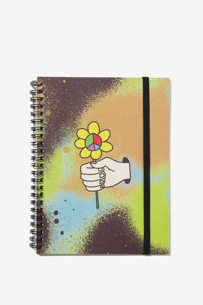 Small Spinout Notebook, CAMO FLOWER